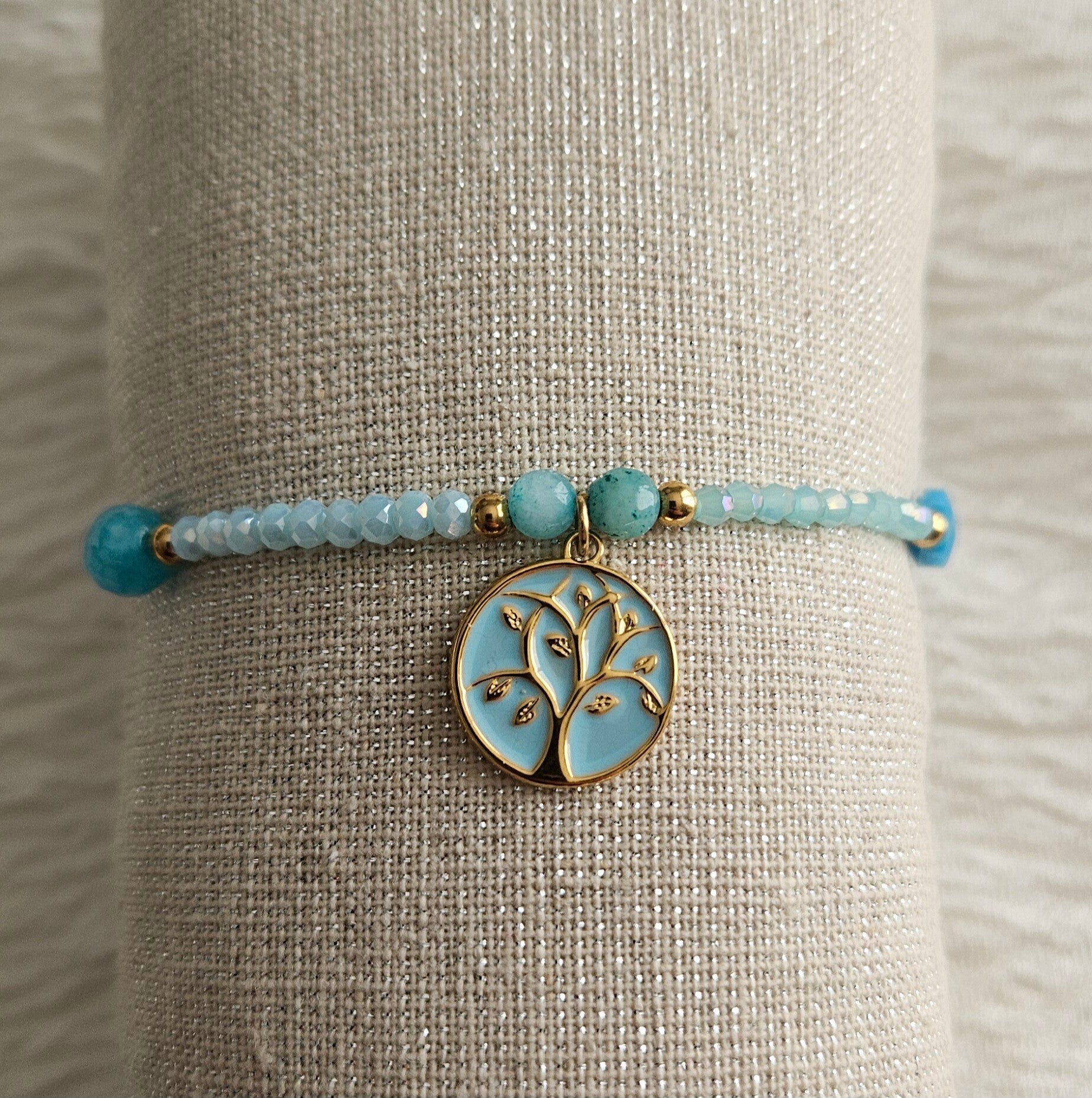 Bracelet Arbre de Vie Bleu Ciel