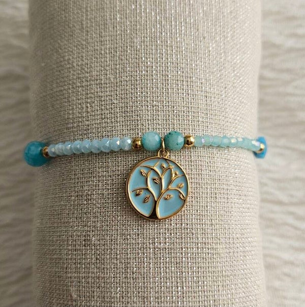 Bracelet Arbre de Vie Bleu Ciel
