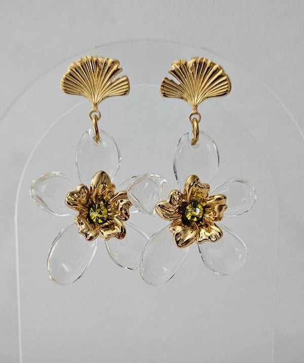 Boucles d'oreilles Daisy Transparente