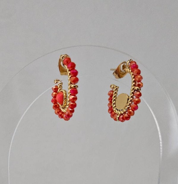 Créoles Corail Éclat 🩷✨