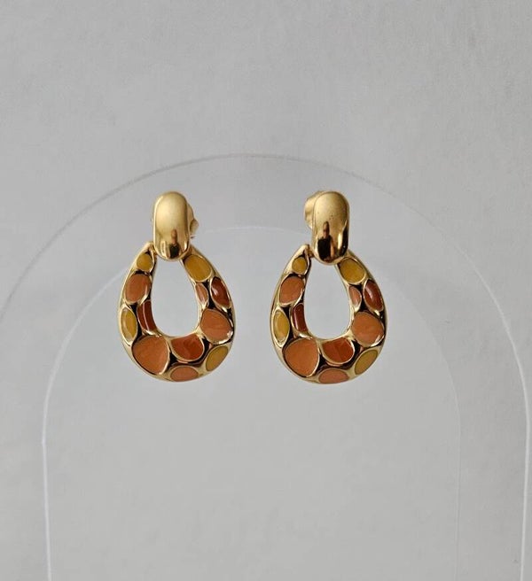 Boucles d'oreilles Gouttes Mosaïque 🧡✨