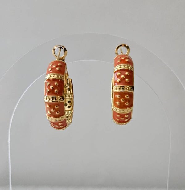 Boucles d'oreilles Corail Doré 🧡✨