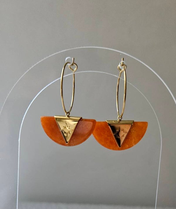 Boucles d'oreilles Soleil Terracotta 🧡✨