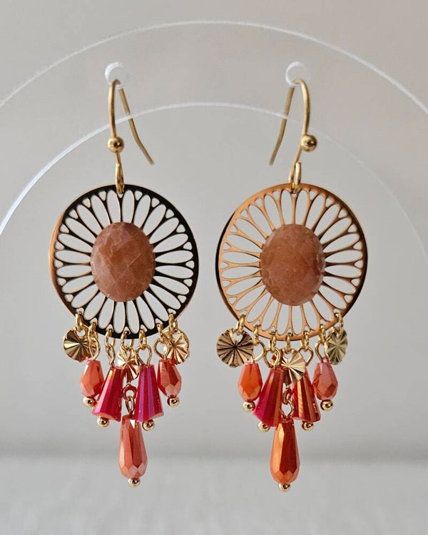 Boucles d'oreilles Bohème Corail 🪸✨