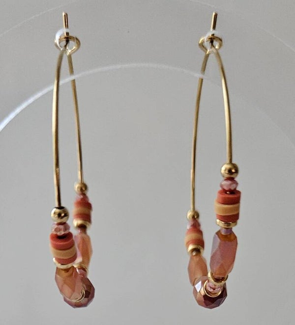 Boucles d'oreilles Perles Terracotta 🤎🧡✨