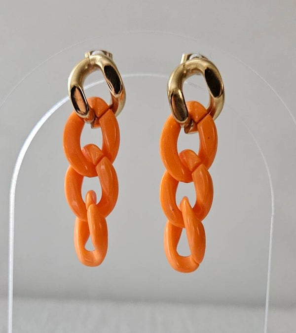 Boucles d'oreilles Chaîne Corail 🧡