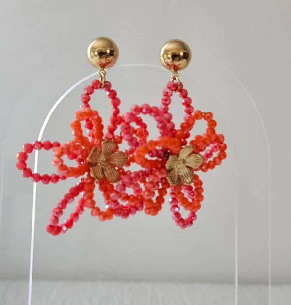Boucles d'oreilles Fleur Corail 🌺