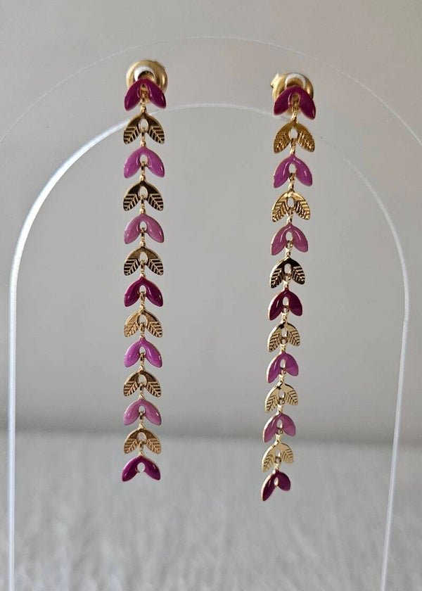 Boucles d'oreilles Cascade Rose