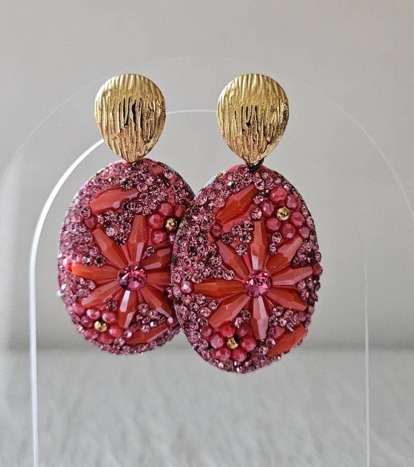 💖 Boucles d'oreilles Fleur de Rubis