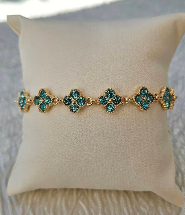 Bracelet Trèfle Bleu Lagon – Éclat raffiné