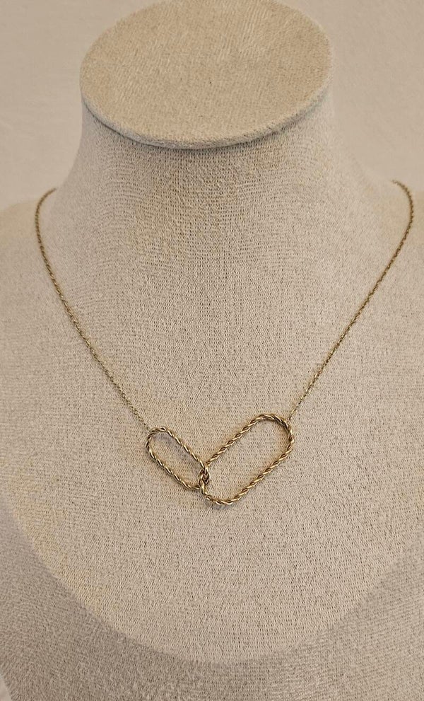 Collier Double Maillons Doré en Acier Inoxydable