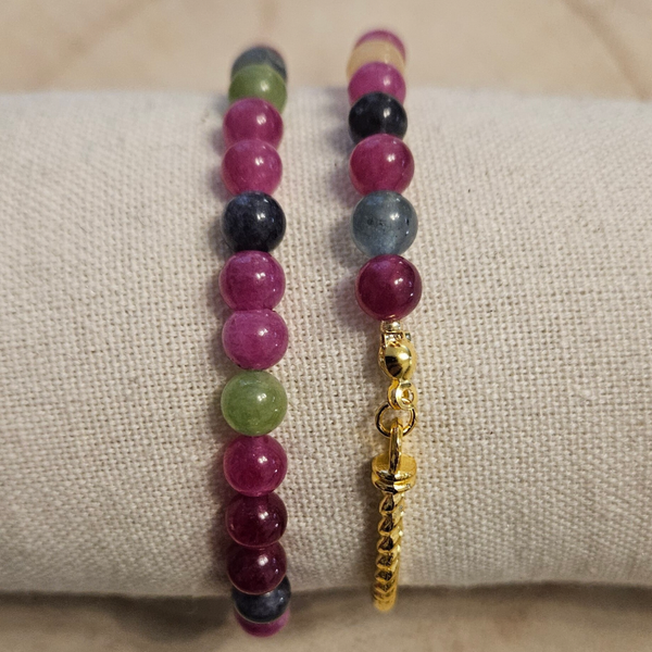 Bracelet “Les Essentielles” – Multicolore Rose– Lot de 2