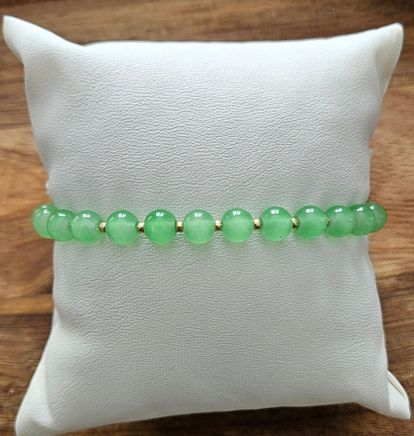 Bracelet perles 6mm vert vif – bijou frais et lumineux Maïperles