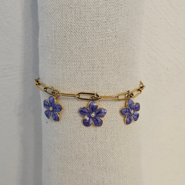 Bracelet fleurs violettes