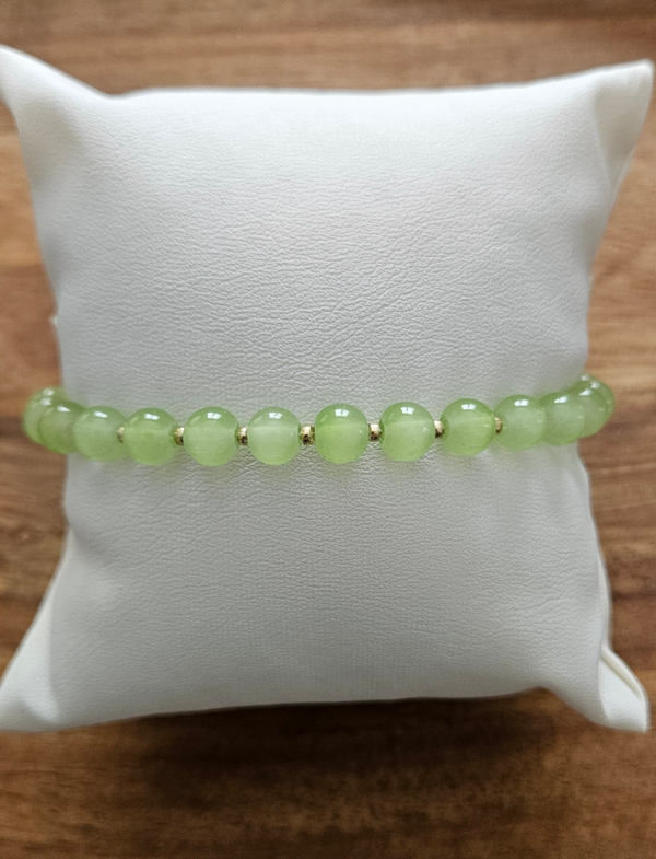 Bracelet perles 6mm vert clair – bijou doux et naturel Maïperles