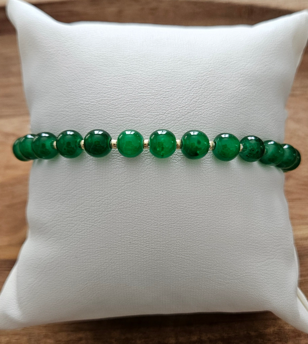 Bracelet perles 6mm vert foncé – bijou chic et élégant Maïperles