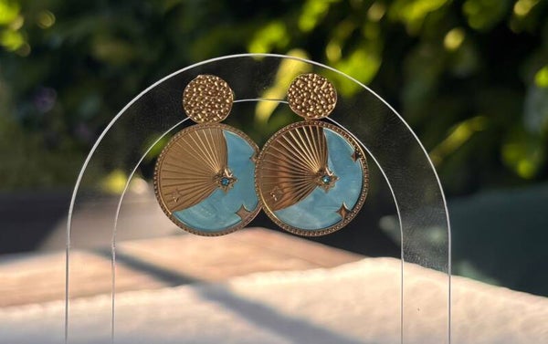 Boucles d'oreilles Lune Céleste