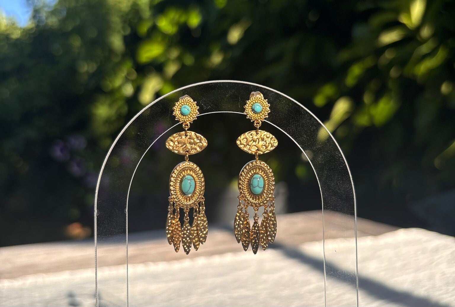 Boucles d'oreilles Turquoise Impériale