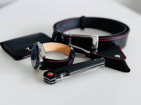 Zestaw gentelman  | PREMIUM | czarno-czerwony