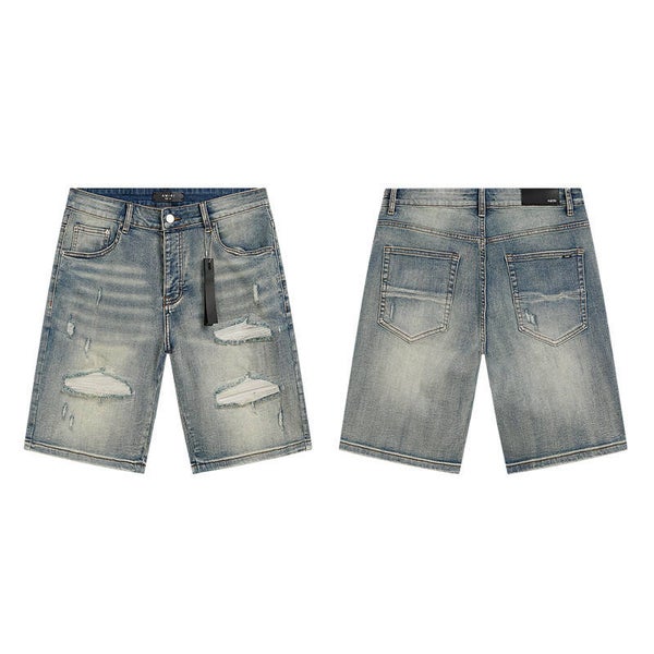 AM606# MR8125 – Lichtblauwe Distressed Denim Shorts | Slim Fit Streetwear | Maten 30-38
