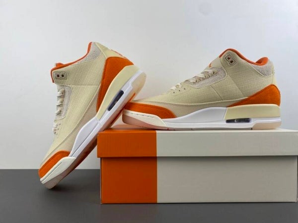 Air Jordan 3 Retro "Starfish" – Premium Leer & Oranje Accenten | Maten 36–48.5 | 97e Editie | Authentiek Label