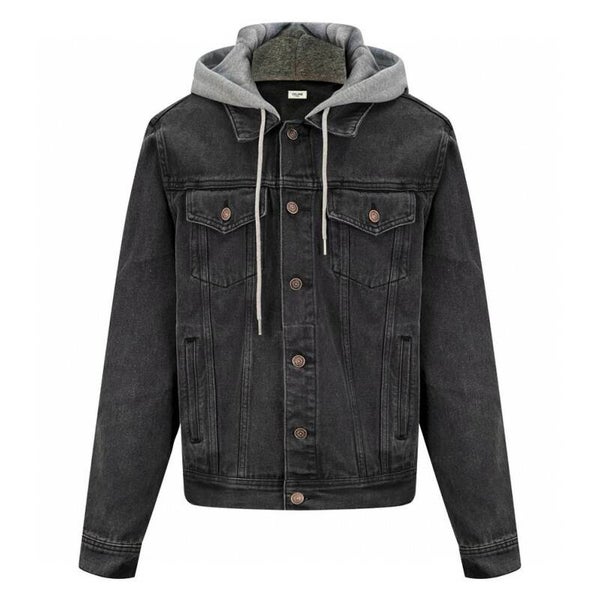 Céline JJ 212 CE Denim Hoodie Jas – Zwart met CELINE Capuchon | Ref. JJ8280 | Maten S–XXL