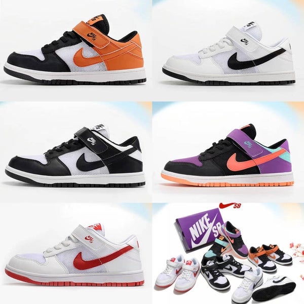 Nike Dunk Stijl Klittenband Schoenen Kinderen | Casual Sportschoenen Kids Diverse Kleuren