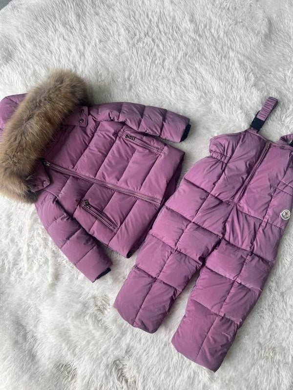 Moncler Baby Winterset – Pufferjas & Overalls met Bontcapuchon – Maat 0–12 Maanden