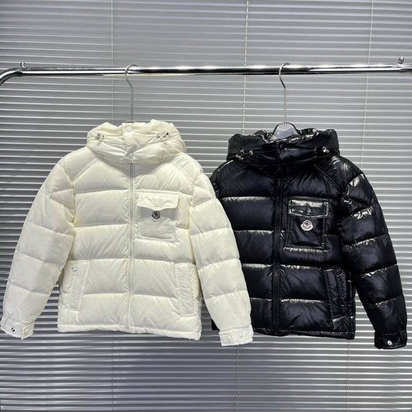 ​Moncler Kinder Donsjas Zwart & Wit Maat 110-160 | Luxe Gewatteerd Winterjack met Capuchon