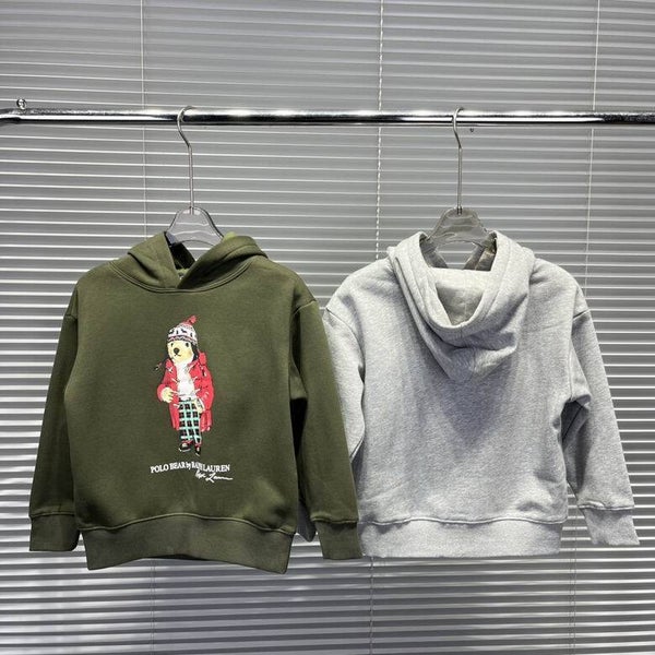 ​Polo Ralph Lauren Kids Hoodie Set | Groene Polo Bear & Grijze Basic Hoodie | Maten 100-160