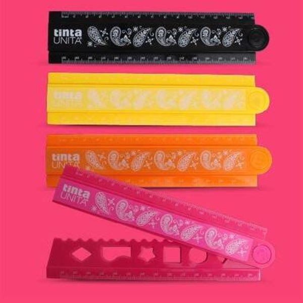 Righello doppio con stencil di tintaUNITA
