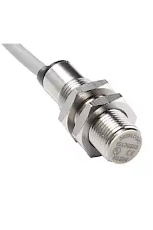 DATALOGIC IS-12-G1-03 The inductive proximity sensor from the basic series was in the classic cylindrical shape made of nickel-plated brass.