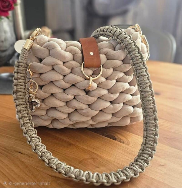 Crossbody Stricktasche  in grey