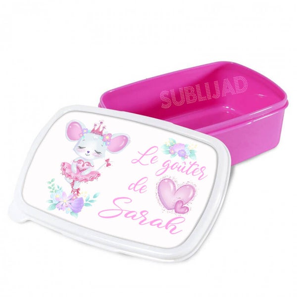 Lunch Box boîte à repas Souris ballerine Personnalisable avec prénom