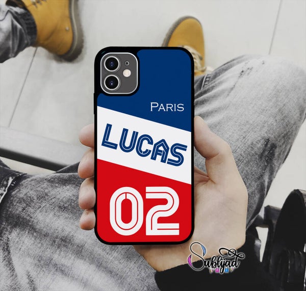 COQUE ETUI iPhone Paris personnalisable avec Prénom et Numéro de votre choix Football