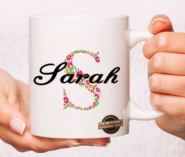 Mug Tasse Personnalisé Avec le prénom et initiale de Votre Choix