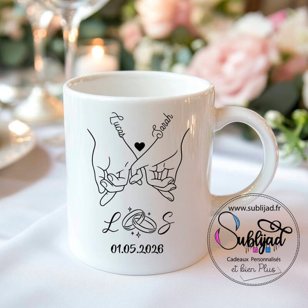 Tasse Mug personnalisé couple Idéal mariage fiançailles anniversaire Saint-Valentin