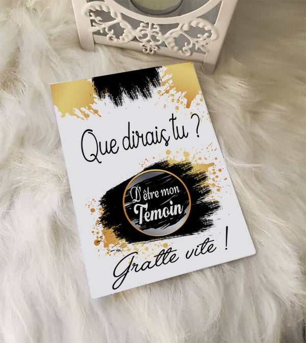 Carte à gratter Demande témoin de mariage originale