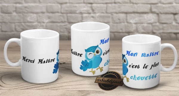 TASSE Mug Mon maître c'est le plus chouette avec prénom de votre choix