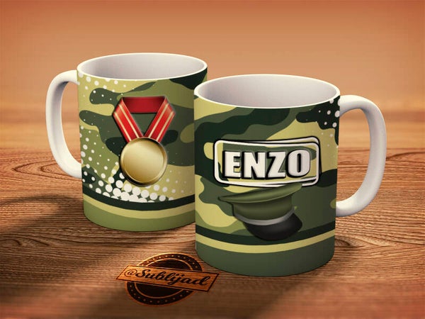 Mug Tasse Personnalisé Avec le prénom de Votre Choix Armée camouflage