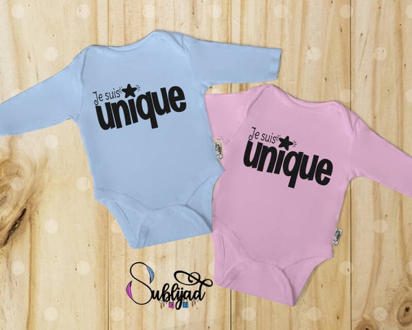 Body bébé Manche Longue Body bébé Manche Longue je suis unique