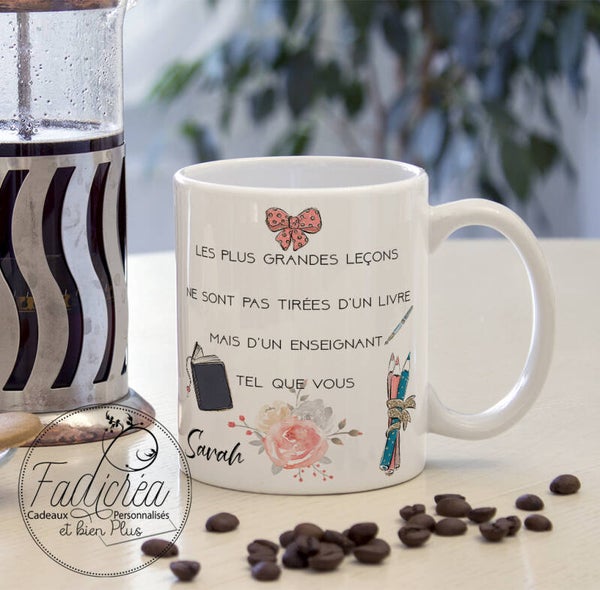 TASSE Mug Maître Professeur personnalisé avec le prénom de votre choix idée cadeau fin d'année