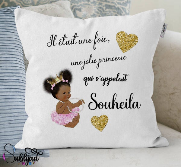 Coussin Princesse Personnalisable avec le prénom de votre choix