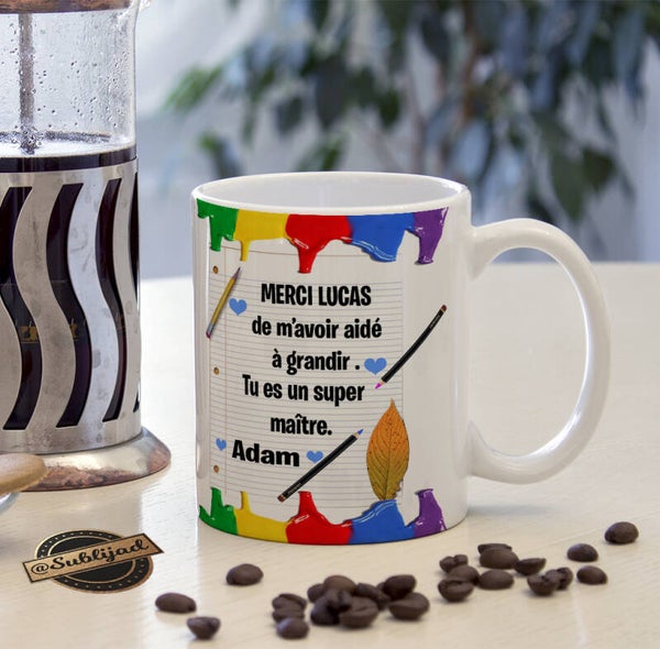 TASSE Mug Merci maître  de m’avoir aidé à grandir