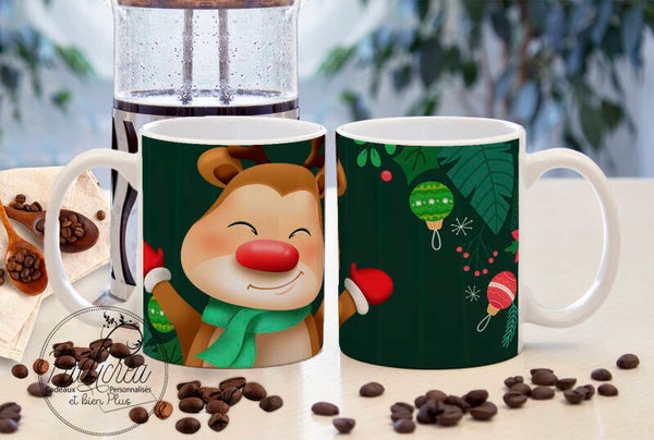 TASSE Mug Idée Cadeau Noël  Rennes du père Noël