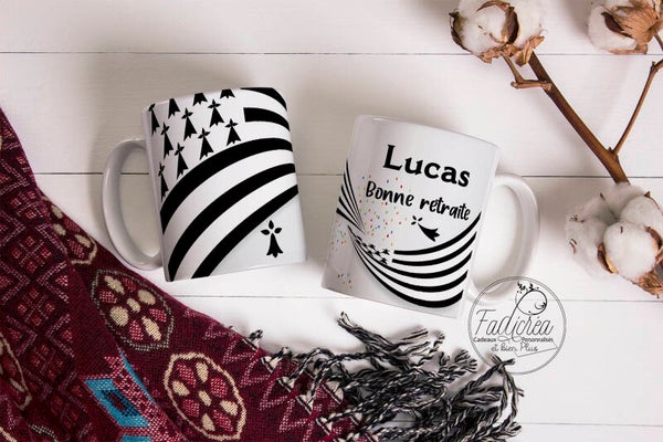 Mug Tasse Personnalisable Avec le Prénom de Votre Choix  Bonne Retraite Bretagne