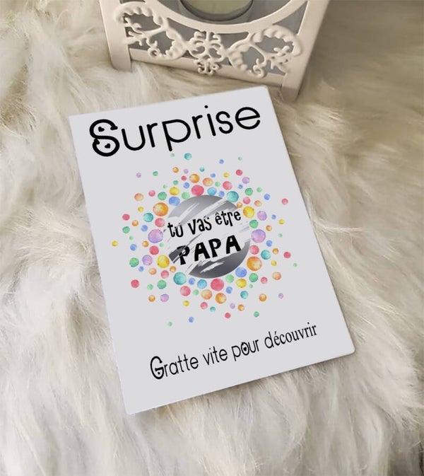 Carte à gratter annonce nouvelle évènement originale Surprise " Tu va être Papa "