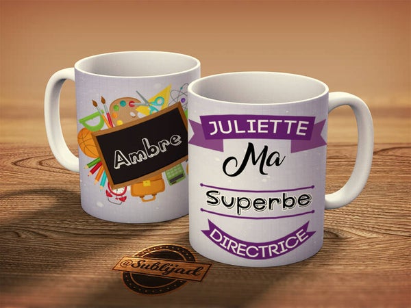 TASSE Mug Elue ma superbe Directrice Personnalisé avec le prénom de votre choix