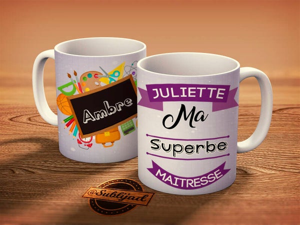 TASSE Mug superbe Maîtresse personnalisé avec le prénom de votre choix