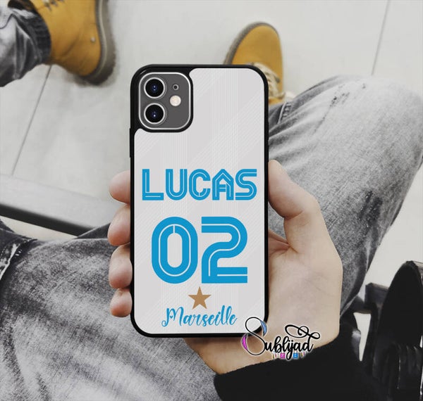 COQUE ETUI iPhone Marseille personnalisable avec Prénom et Numéro de votre choix Football